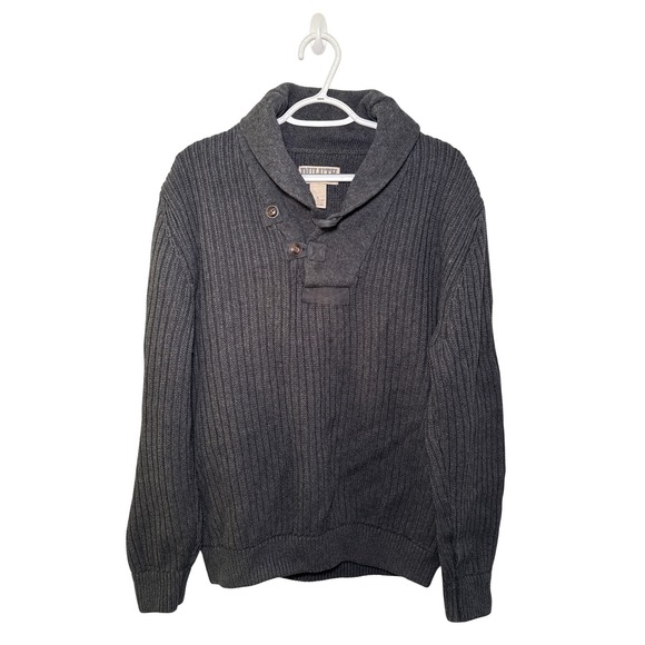 Duluth Trading Co Other - Duluth Trading Co Mens Large Ribbed Shawl Neck Cotton Wool Sweater Preppy